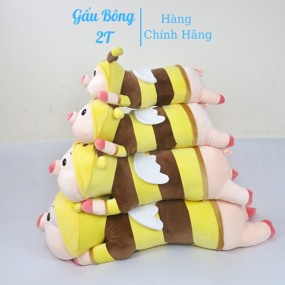 Gấu Bông Heo-Gấu Bông Heo Cosplay Ong Vàng-Gấu Bông 2T-Thú Bông, Gối Ôm,  Đồ Chơi Cho Bé, Vải Nhung Co Giãn Mềm Mịn Bông Gòn Cao Cấp Đầy Đặn