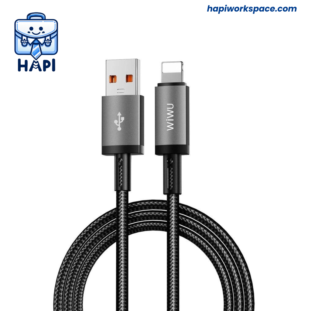 Cáp sạc USB-A to L WiWU Titanlink Wi-C055: Bọc dù, đầu hợp kim titan siêu bền