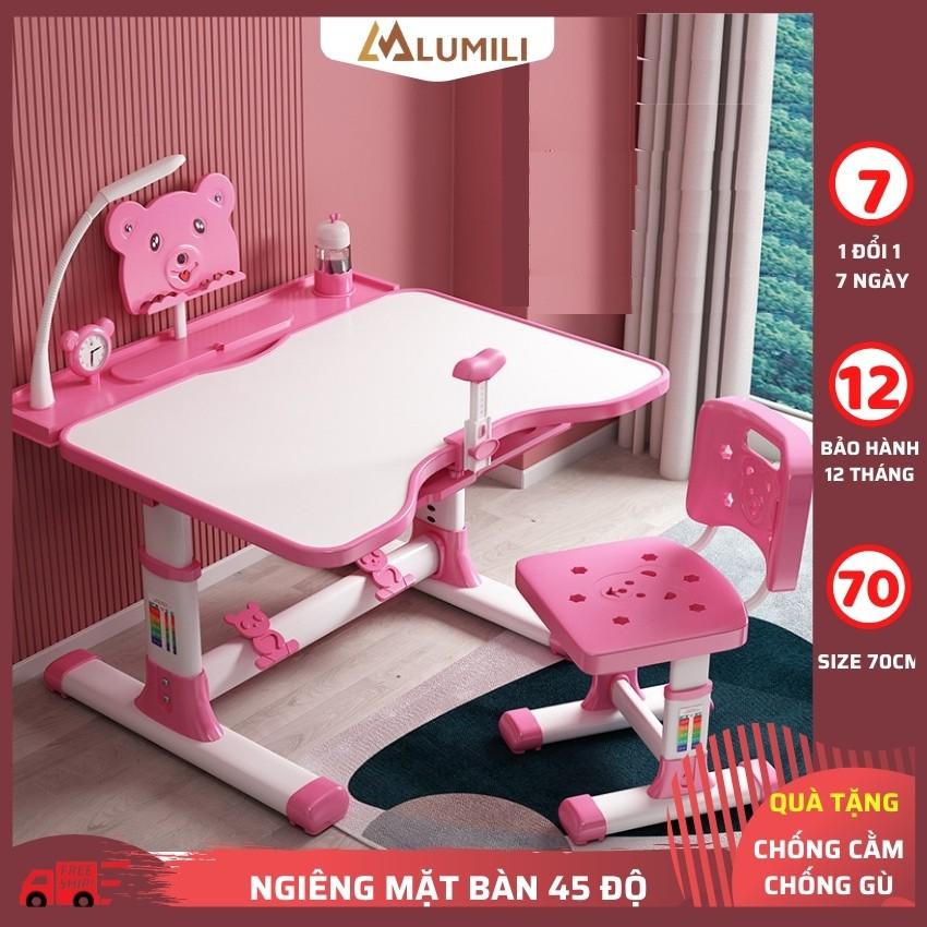 Bàn học sinh trẻ em lumili A06 bộ bàn học thông minh chống gù chống cận cho bé nâng hạ độ cao