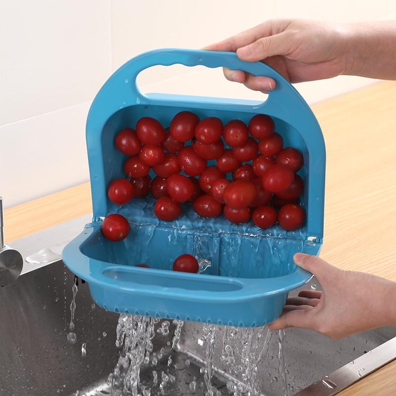 Rổ Rửa Rau Củ Quả Có Thể Gấp Gọn Thiết Kế Mới 3 Màu