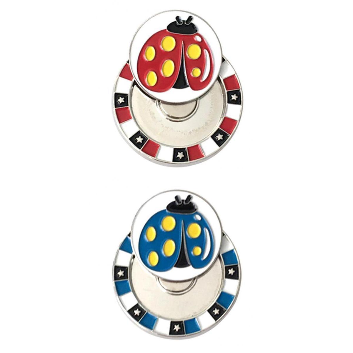 2 Piece  Golf  Clip Ball Marker Zinc Alloy Golfer