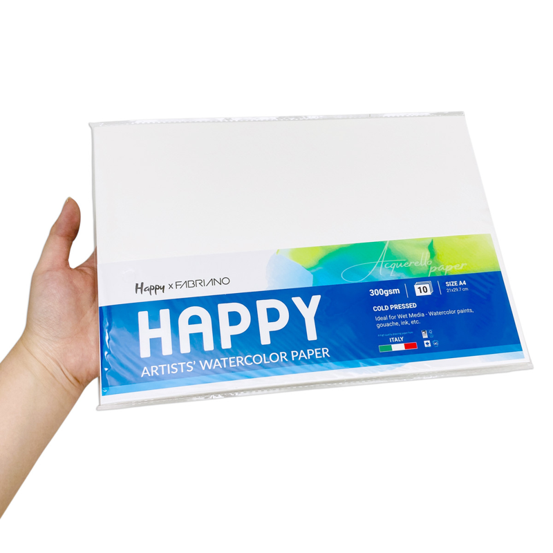 Mont Marte - Happy Watercolor A4 - 300gsm Happy x Fabriano HA300A4 (10 Tờ)