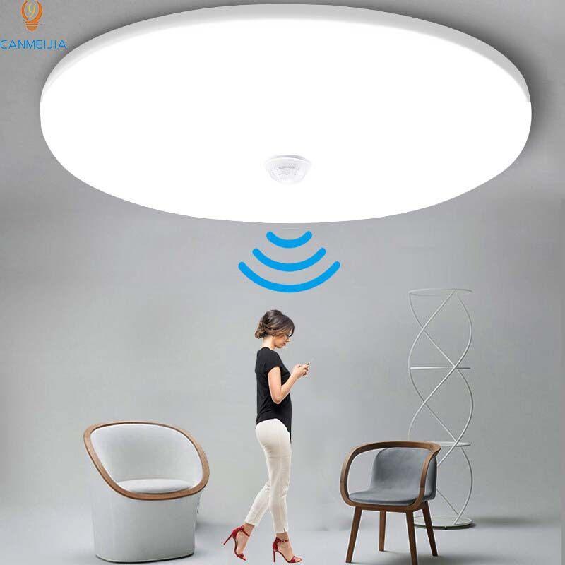 Đèn trần Led hiện đại Cảm biến chuyển động PIR Đèn trần 110V 220V 15W 20W 30W 40W Hành lang nhà bếp Đồ đạc trang trí nội thất Hành lang