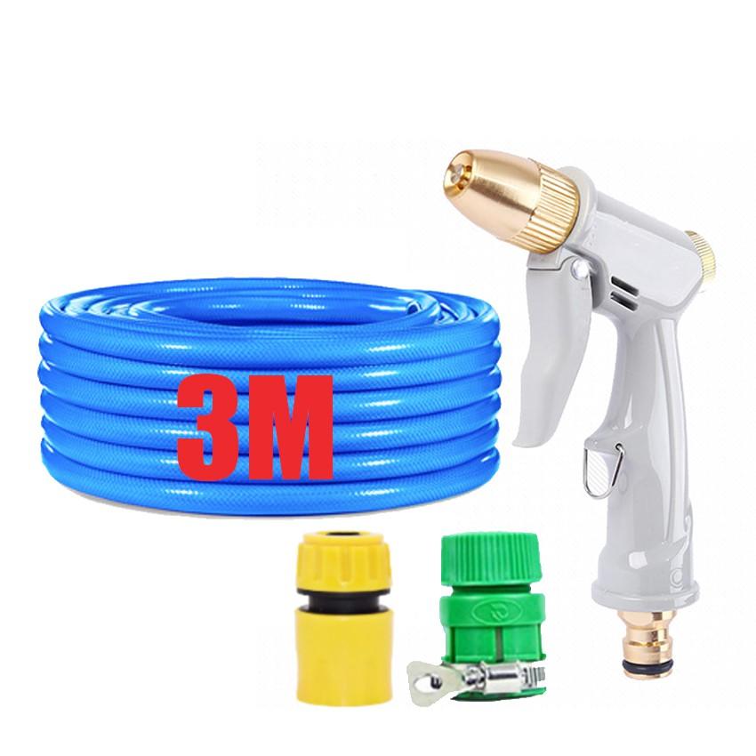 Bộ dây vòi xịt nước rửa xe, tưới cây tăng áp 3 lần, loại 3-5m 206846