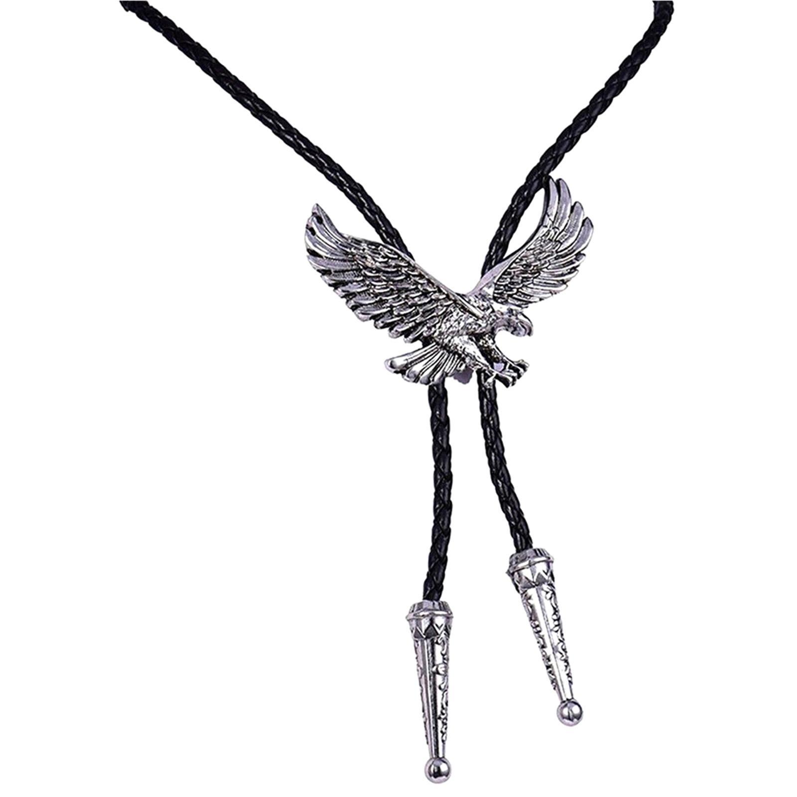 Alloy Bolo Tie Eagle Pendant Necktie Jewelry Retro Style Adjustable Necklace