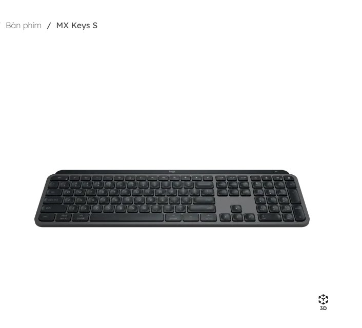 Bàn phím không dây bluetooth Logitech tiên tiến có đèn nền MX Keys S - HÀNG CHÍNH HÃNG