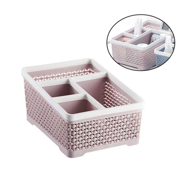Khay nhựa tiện ích 4 ngăn, để bàn, đựng đồ, khay nhựa 4 ngăn, đựng bút, đồ dùng đa năng- ssshop phụ kiện