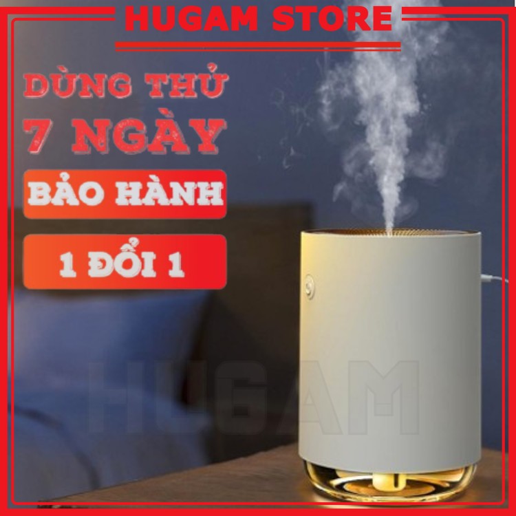 Máy xông tinh dầu HUGEN phun sương tạo ẩm phòng ngủ, ô tô, tán hương thơm, khử mùi phòng, có 3 chế độ đèn hiển thị làm đèn ngủ