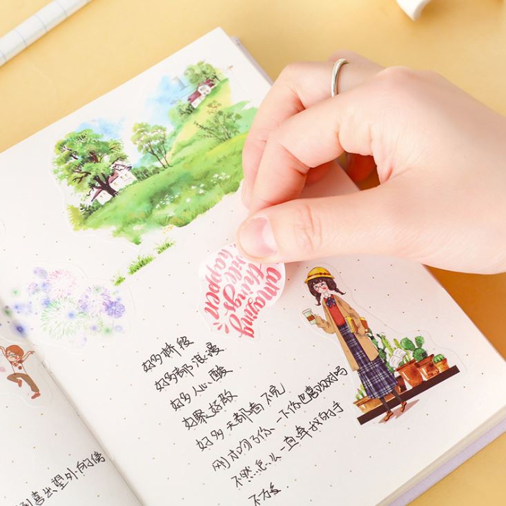 Sticker Dán Trang Trí Sổ Nhật Ký ( Nhiều Mẫu), 6 Tấm