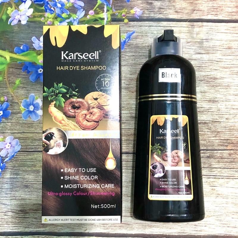 Dầu gội phủ bạc thảo dược Nâu - Đen Karseell Hair Dye Shampoo 10 phút 500ml