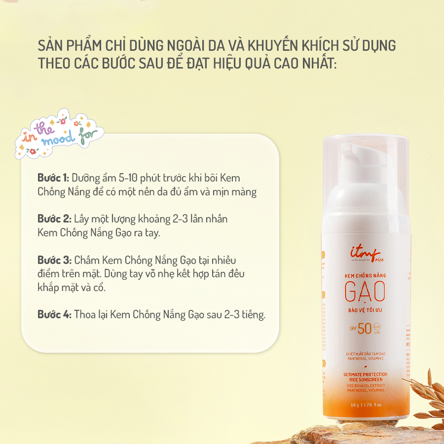 Kem Chống Nắng Gạo Bảo Vệ Tối Ưu 50g
