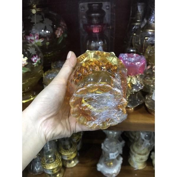 Đèn dầu hoa sen thuỷ tinh 046
