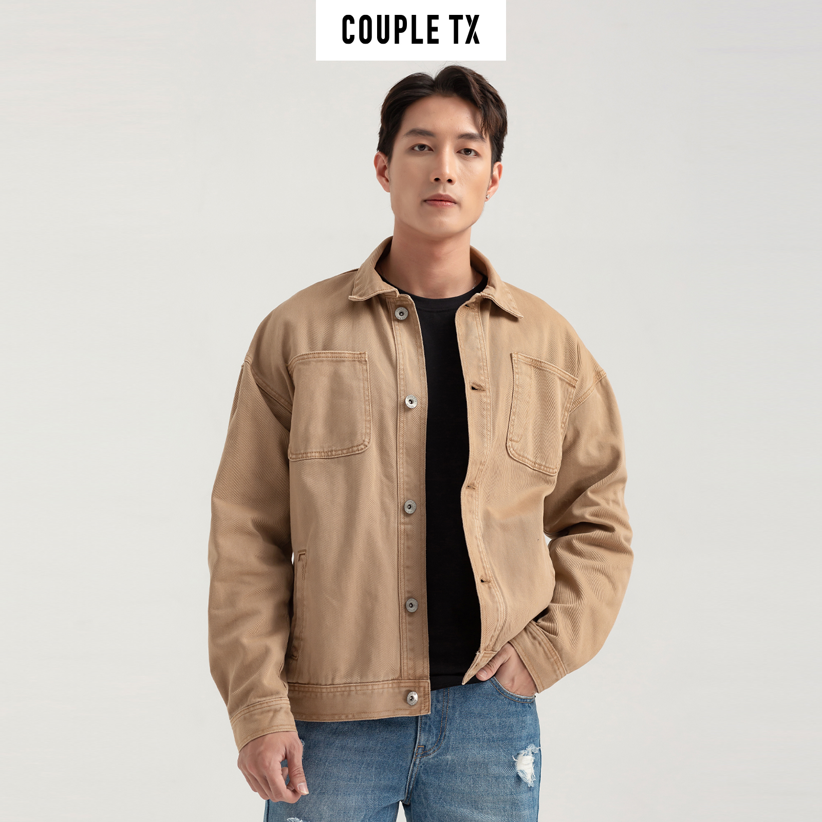 COUPLE TX - Áo Khoác Nam Jeans Nhuộm Màu MOF 1032