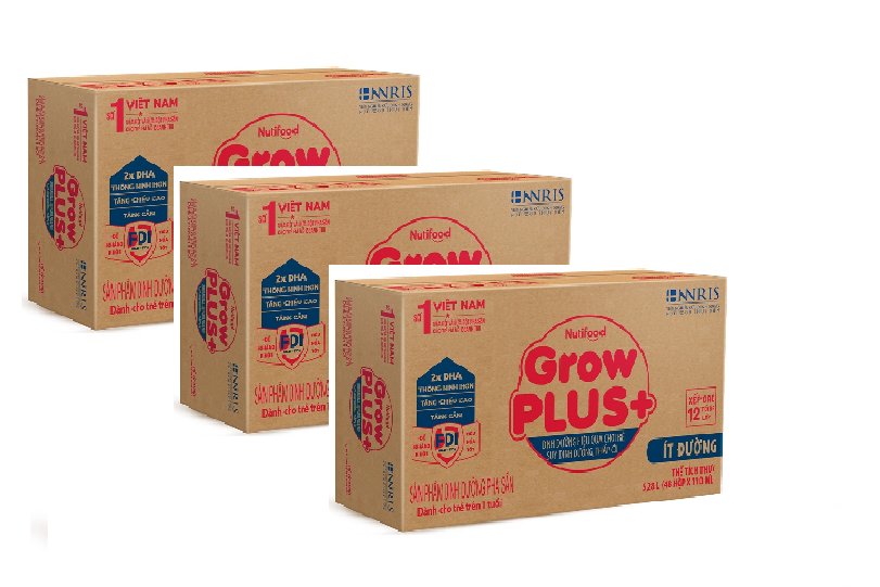 3 Thùng Sữa Bột Pha Sẵn ÍT ĐƯỜNG GrowPLUS+ loại 110ml - Dành cho bé trên 1 tuổi, Tăng Cân, Tăng Chiều Cao, Thông minh hơn