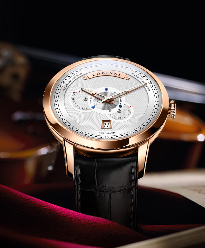Đồng hồ nam chính hãng LOBINNI L16060-1 Kính sapphire ,chống xước ,Chống nước 50m ,Bảo hành 24 tháng,Máy cơ (Automatic),dây da cao cấp
