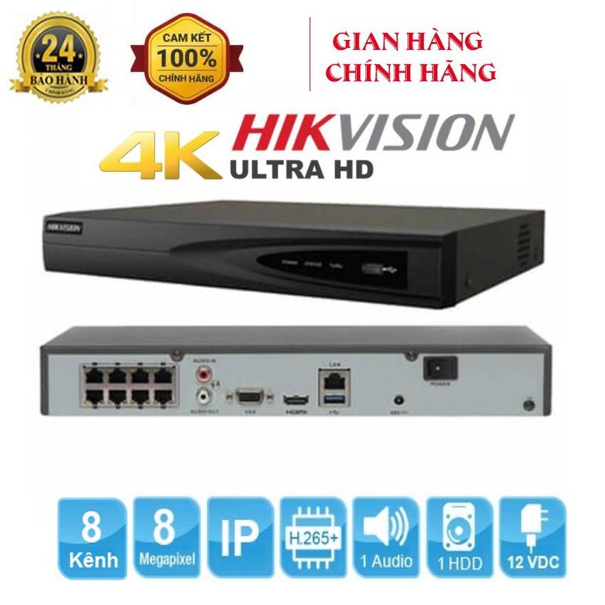 Đầu ghi hình IP NVR 4K dòng 76xx 4/8/16/32 kênh DS-7604NI-K1, DS-7608NI-K1, DS-7616NI-K1, DS-7632NI-K2 chuấn nén H.265+ - Hàng Chính Hãng