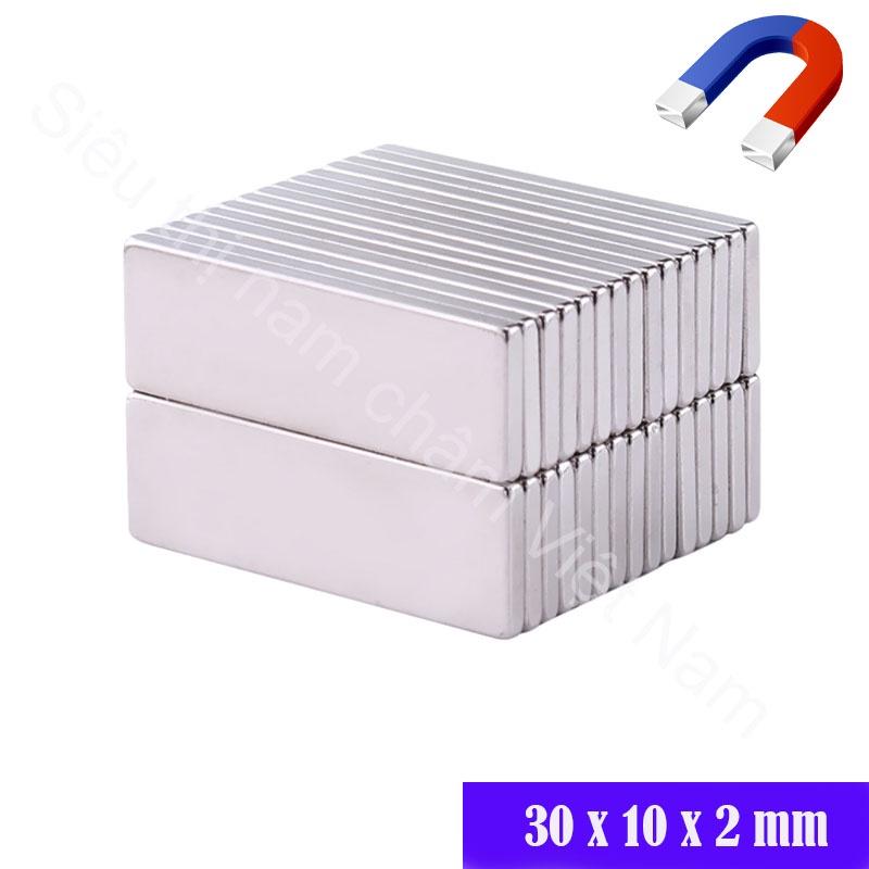 Nam châm mỏng kích thước 30x10x2mm siêu hút set 5 viên