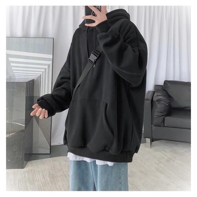 Hoodie đen chất vải nỉ ngoại (ảnh thật ở cuối)