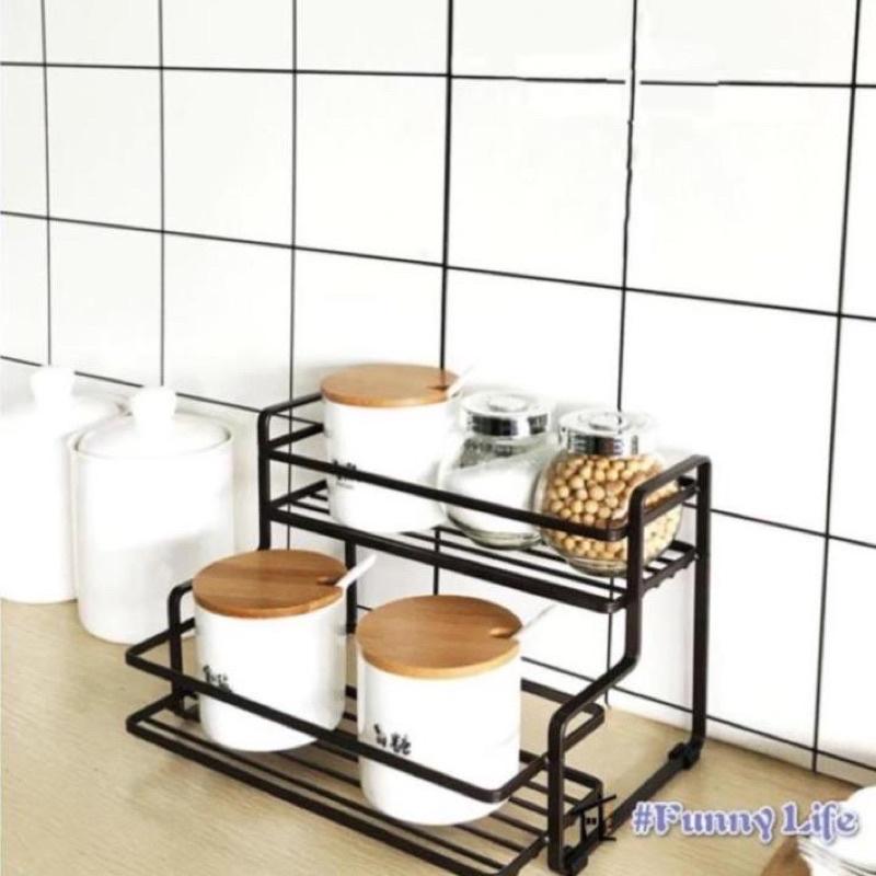 Kệ gia vị bậc thang thép sơn tĩnh điện màu nâu đen