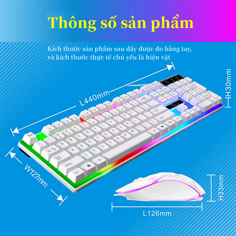 Bộ Bàn Phím Chuột Máy Tính Có Dây RGB Có LED 7 Màu, Bàn Phím Văn Phòng Và Bộ Chuột, Bàn Phím Có Dây RGB, Chuột Có Dây