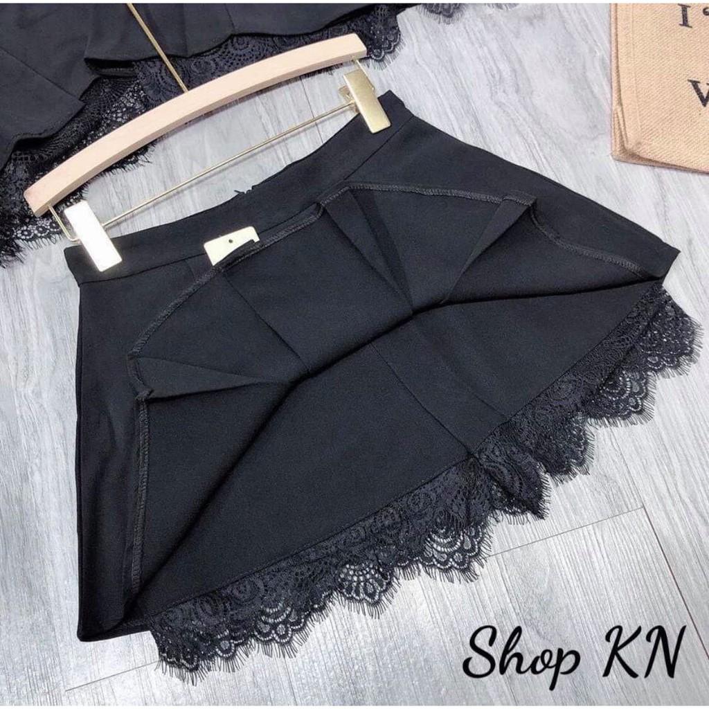Chân váy xếp ly phối ren - Váy nữ phối ren gợi cảm- MIN Boutiques