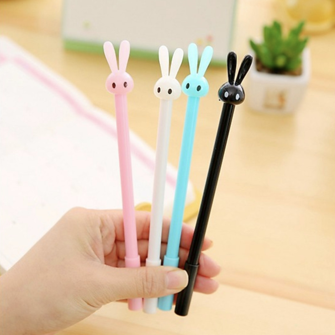 BÚT BI VĂN PHÒNG THỎ 7 MÀU - BÚT BI NƯỚC MỰC ĐEN THỎ SIÊU DỄ THƯƠNG