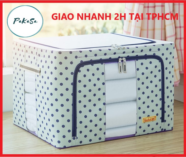 Túi Vải/Tủ Vải Đựng Quần Áo, Chăn Mềnh Khung Thép Chịu Lực - PaKaSa - Hàng Chính Hãng (Giao Màu , Họa Tiết Ngẫu Nhiên)