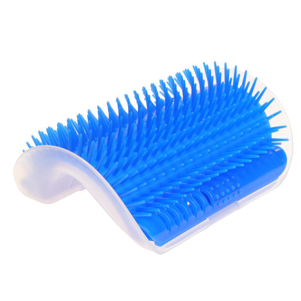 Dog Cat Bath Brush Comb Hair Rubber Glove and Cat Groomer Corner Blue