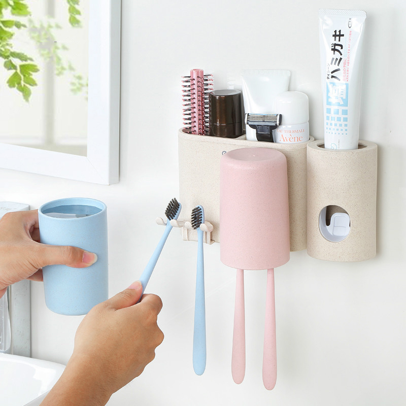 Bộ nhả kem đánh răng tự động kèm 2 cốc cao cấp