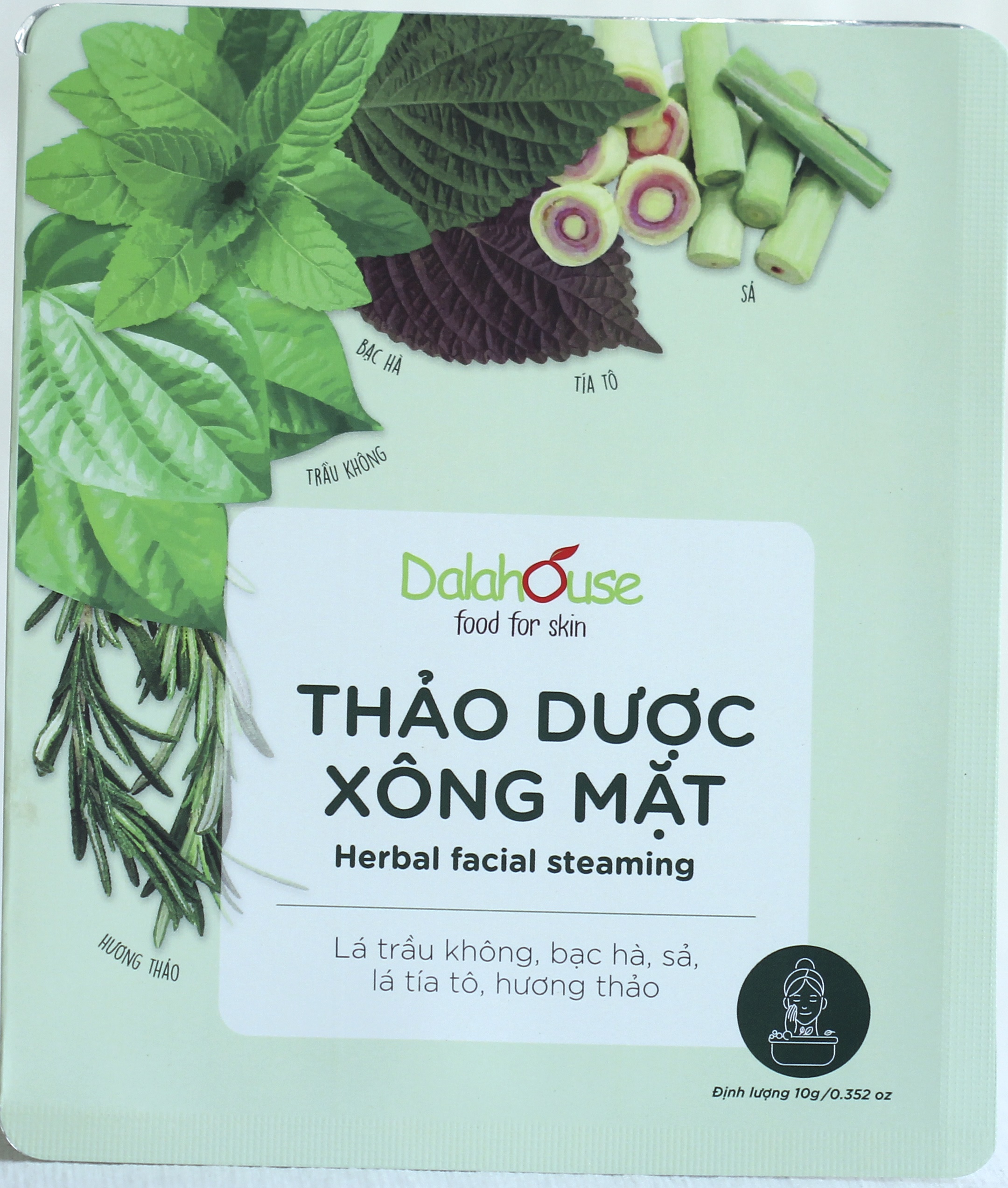 Xông mặt thảo dược dalahouse - Bịch 10gr cho 1 lần xông - loại bỏ cặn bã, bụi bẩn và độc tố trên da, thúc đầy quá trình tái tạo làn da mới, tăng độ đàn hồi, mạch máu lưu thông và thư giản cho làn da