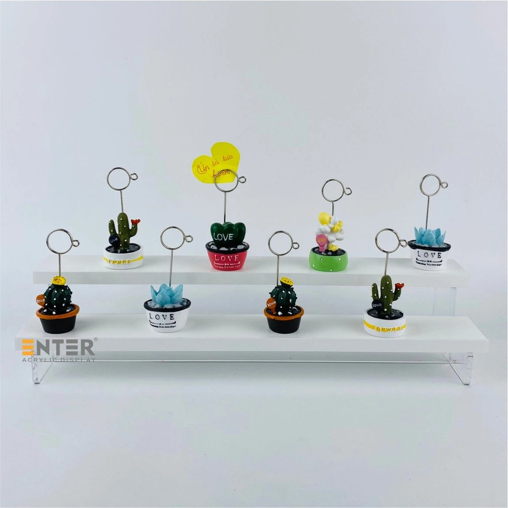 Kệ trưng bày Enter TB214 2 tầng 400x112x83mm, Kệ bậc thang để bàn, Kệ trưng bày nước hoa, mô hình