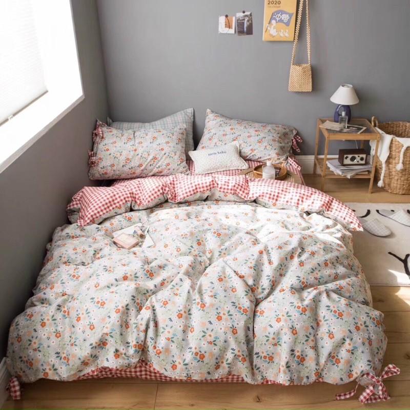 Bộ Chăn Ga Gối Cotton Living Hàng Nhập Khẩu Cao Cấp 4 Món 100% cotton Siêu Đáng Yêu