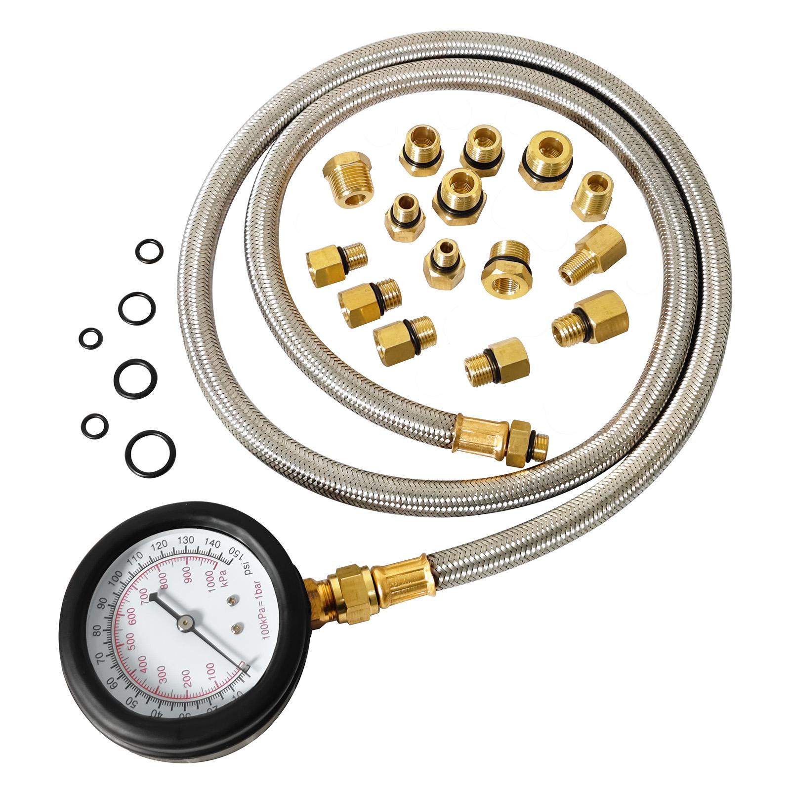 0-150 PSI Engine Fuel Injector Pump Pressure Tester Gauge Kit Oil Pressure Tester Tool Kit for Cars ATVs Trucks Use