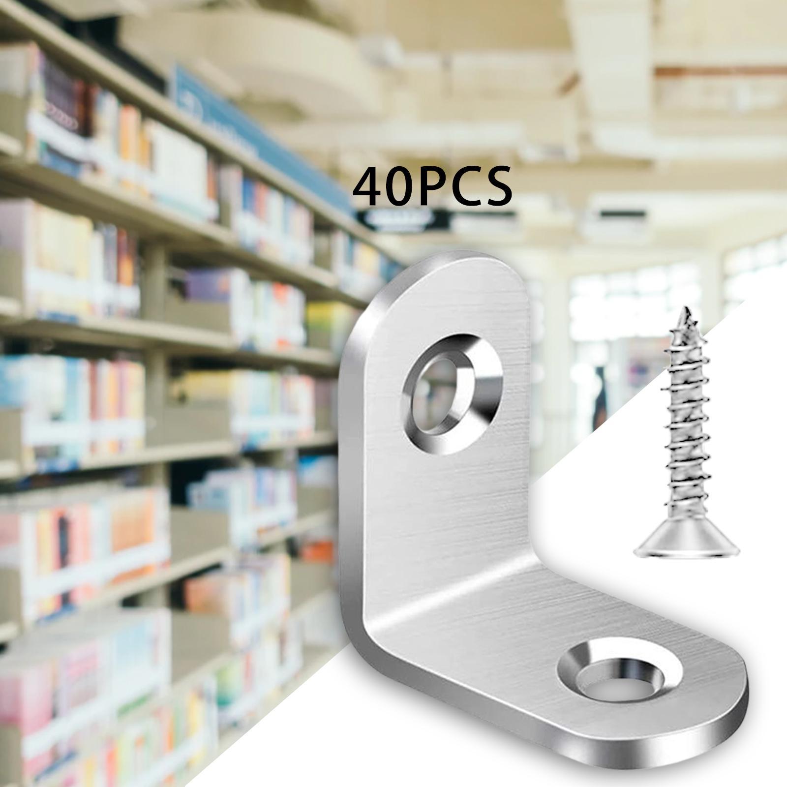 40 Pieces L Bracket Joint Right Angle Bracket for Wooden Dressers Chairs