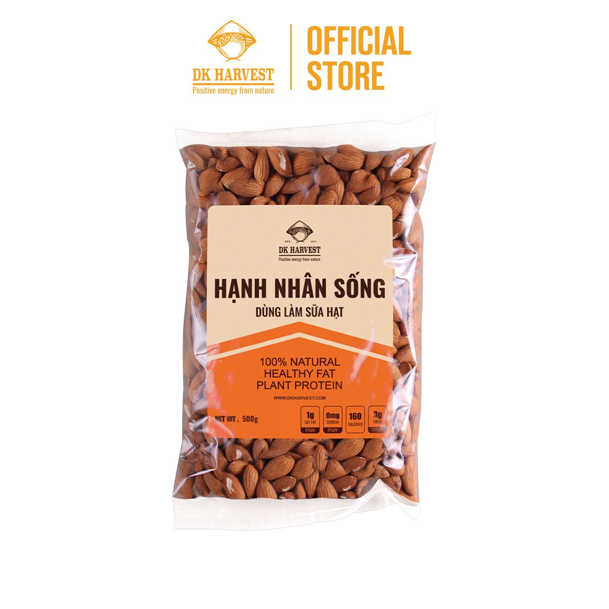 Hạt Hạnh Nhân Sống DK Harvest Nhập Khẩu - Túi 500g, 1000g