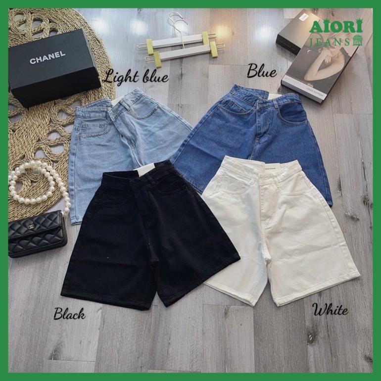 Quần Jeans Nữ - Quần Ngố Lửng Ống Rộng Dáng Chữ A Lưng Cao Vải Cực Xịn, Chất Jeans Cotton Thoáng Mát, Mềm Mịn, Lai Cuốn