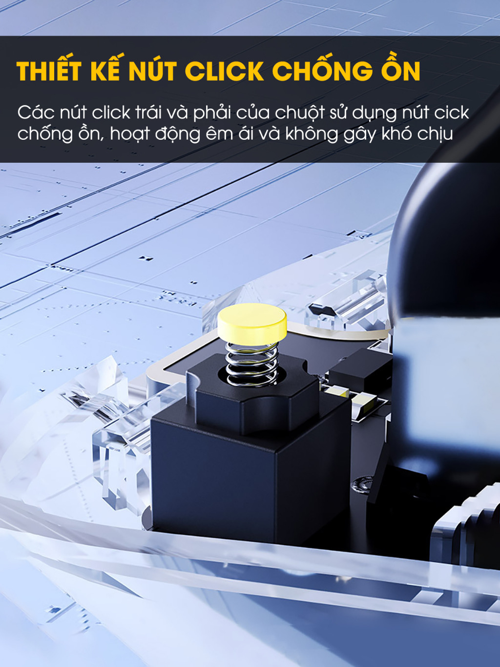 Chuột máy tính không dây TEKKIN INPHIC X5 ngoại hình trong suốt độc lạ pin sạc lại click tắt âm chống ồn văn phòng - hàng nhập khẩu
