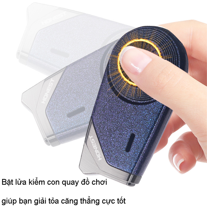 Vỏ Hột Quẹt Bật Lửa Gas Khò 1 Tia Honest BCZ-797 Kiêm Con Quay Tiện Lợi - Nhiều Màu (KHÔNG CHỨA GAS/XĂNG)