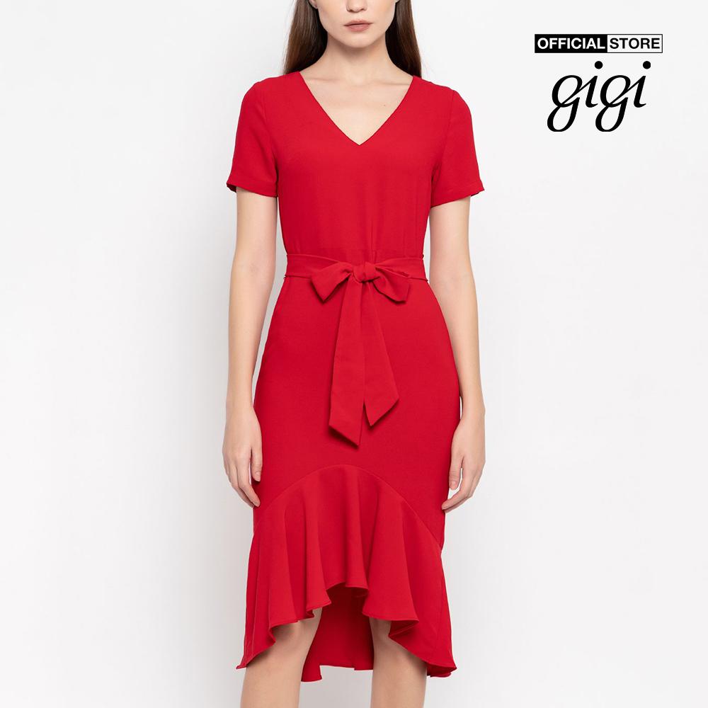 GiGi - Đầm midi đuôi cá xếp bèo nữ tính G2102D221235