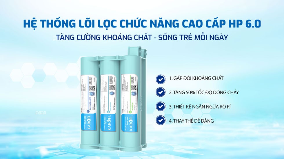 Máy lọc nước RO Karofi KAQ-U50K - Hàng Chính Hãng