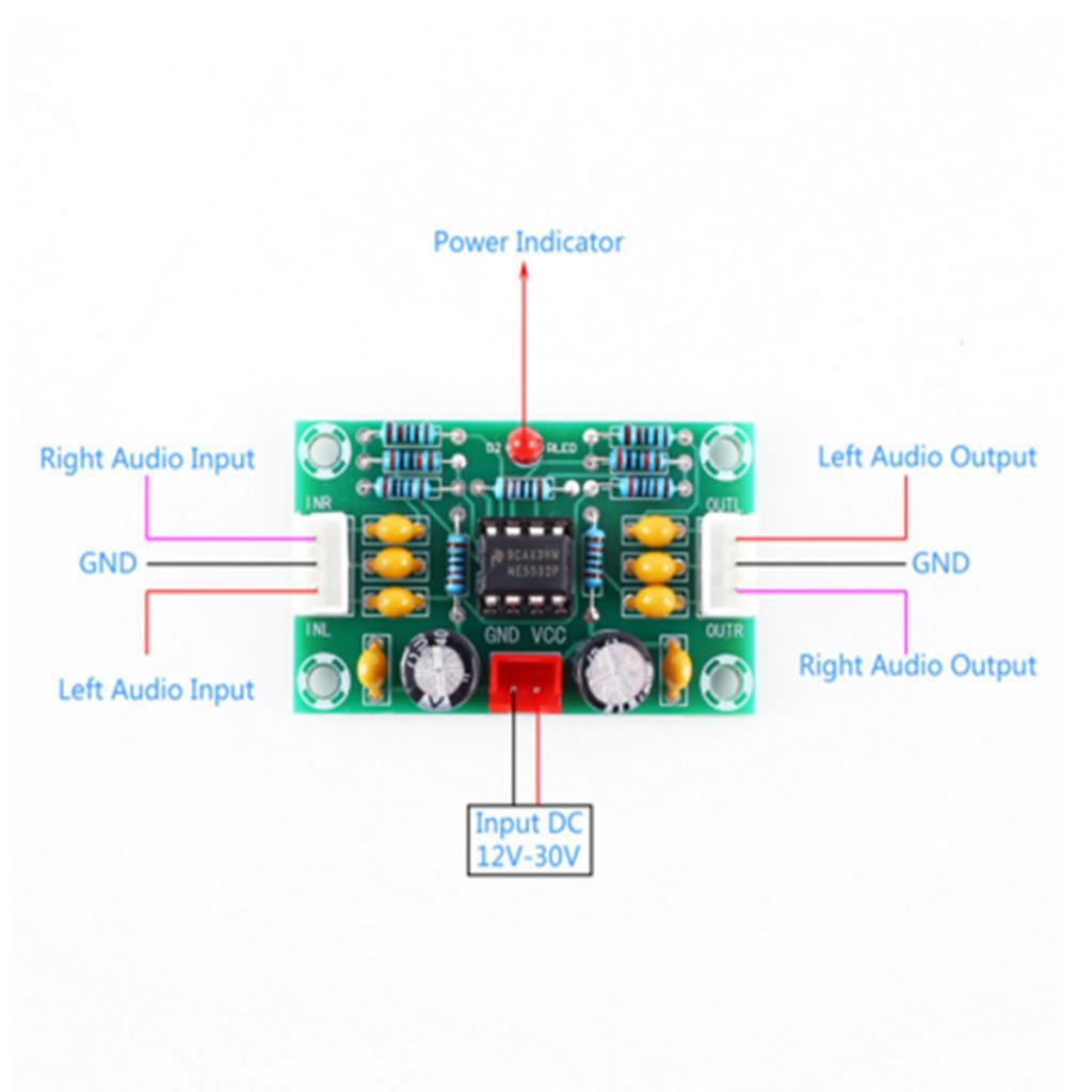 Mô-đun Tiền Khuếch đại âm Thanh OP-Amp Hoạt động Bảng Khuếch đại NE5532