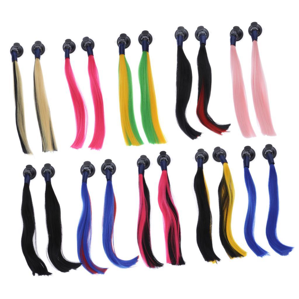 Ladies Helmet Pigtails with Removable Suction Cup for Motorcycle Biker Helmet