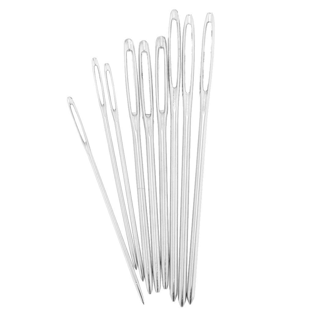 2-5pack 9pcs Large-eye Blunt Stitching Needles Hand Sewing Knitting Needle with