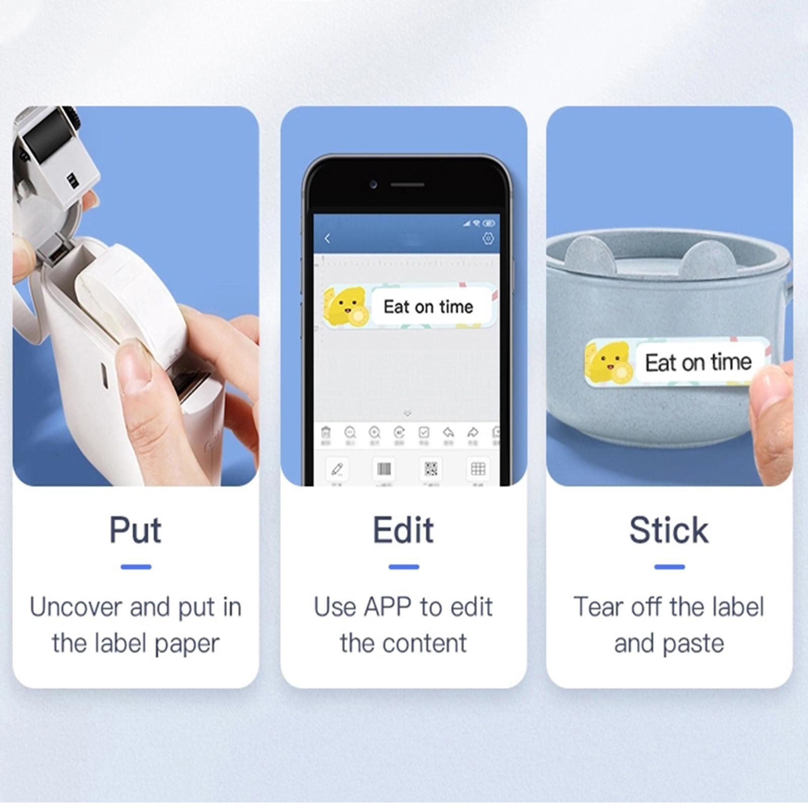 Thermal Label Printer Handheld Pocket Label Printer Fast Printing Printer