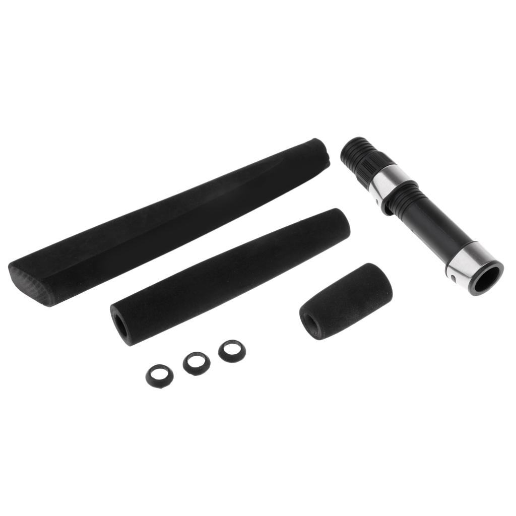 Black EVA Jigging Fishing Lure Rod Handle Split Grip with Reel Seat
