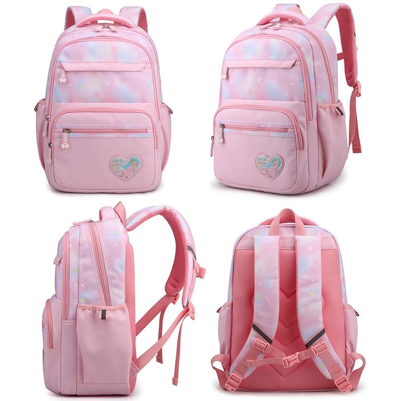 Balo học sinh cấp 1 vải cao cấp chống nước màu pastel dễ thương đi học tiểu học cho bé trai gái 2263