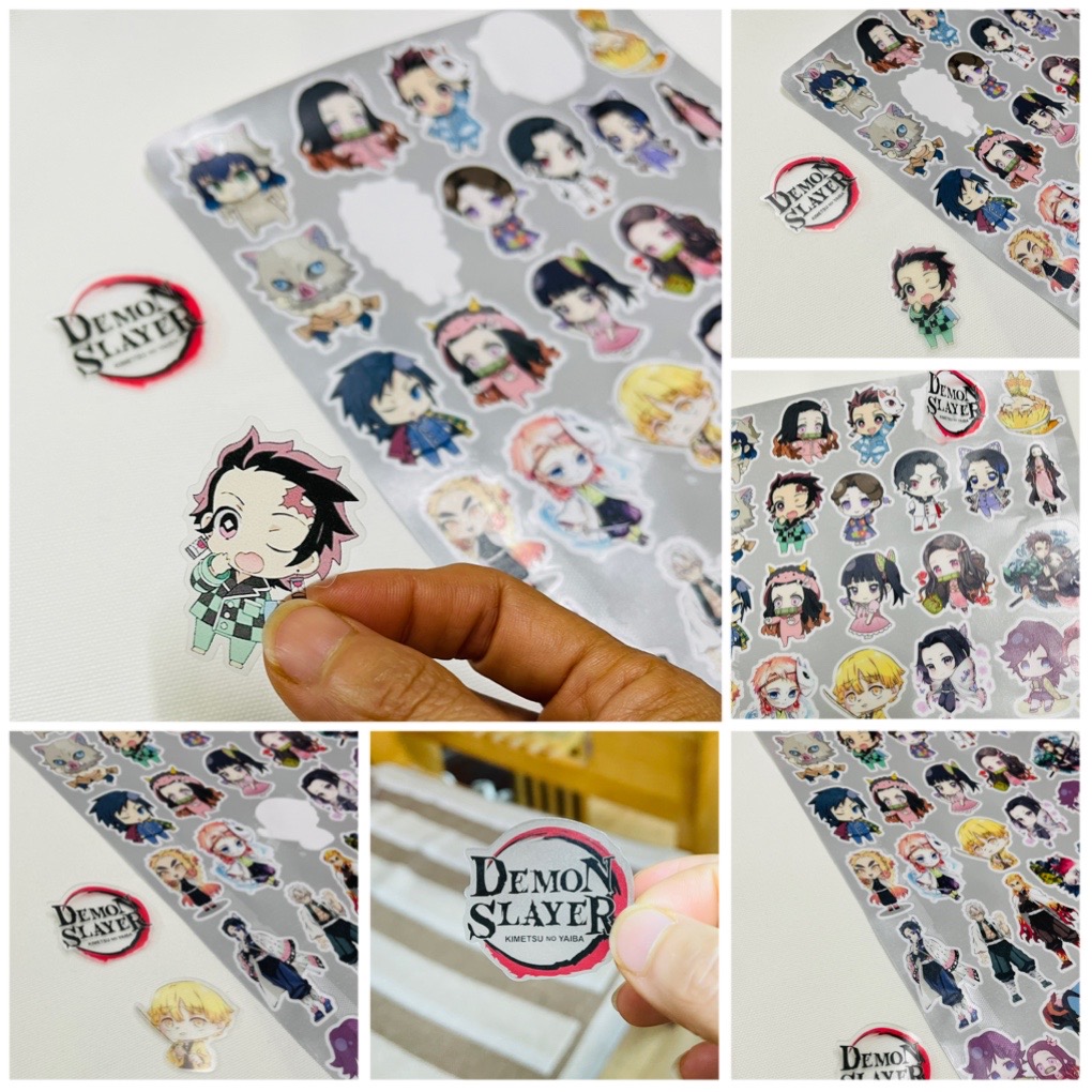 Sticker kimetsu no yaiba trong suốt 30-60 hình khác nhau/ hình dán anime Kimetsu no yaiba trong suốt