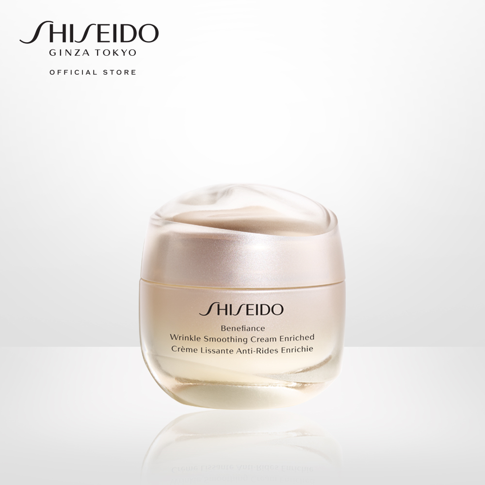 Bộ sản phẩm Kem dưỡng da chống lão hóa giàu ẩm Shiseido Benefiance Wrinkle Smoothing Cream Enriched 50ml