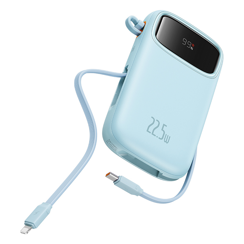 Pin Sạc Dự Phòng Baseus Qpow 2 Pin 10000mah 20000mah PD Sạc Nhanh 20w 22.5w Có Dây Sạc IP + Type C Màn Hình LED - Hàng Chính Hãng