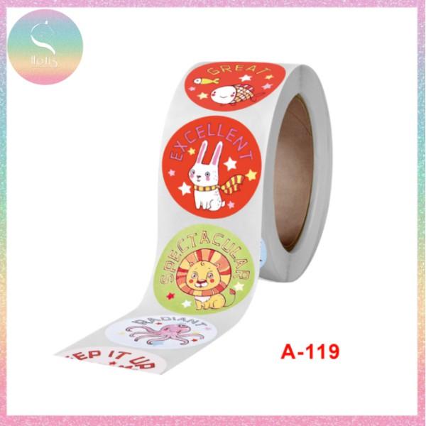 29 MẪU - Sticker cuộn 500 nhãn dán khen thưởng học sinh tạo động lực